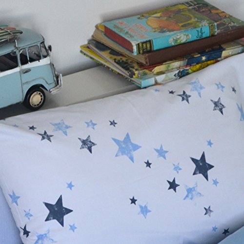 Potato Stamp Stars organic cotton cot bed duvet cover set