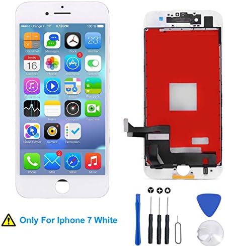 EXW iPhone 7 Screen Replacement White 4.7 inch, LCD Screen Display Touch Screen Digitizer Frame Assembly Set with Repair Tools