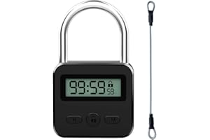 FENYW Smart Time Lock, Lucchetto di Sicurezza, Lucchetto Digitale, con LCD Display, Blocco Tempo Massimo 99 Ore, Ricaricabile USB per Prevenire le Cattive Abitudini