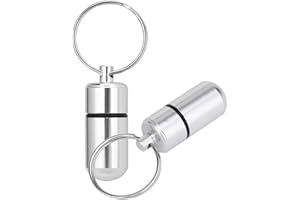 AMATHINGS 2 sztuki! (dwupak) mini zawieszka adresowa (długość 3 cm) w kolorze srebrnym i srebrnym, dla dużych i małych psów/kotów, z etykietami adresowymi, wodoszczelna, puszka na pigułki, torba adresowa