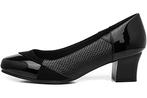 Lilley Womens Black Block Heel Court Shoe
