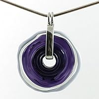 Kette mit Anhänger in Lila aus Murano-Glas | Glas-Schmuck Wechsel-Schmuck | Unikat personalisiert handmade handgemacht | Tolles Geburtstagsgeschenk | Einzigartiges Geschenk zu Weihnachten