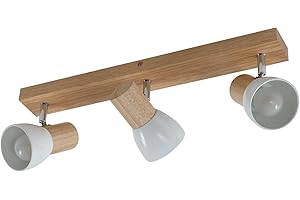 Lindby reflektor & spot 3 -punktowa 'Thorin', styl skandynawski, m. in. do salonu, jadalni, kolor jasne drewno, drewno, żarówka E14