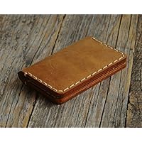 Braunes Leder Ausweishülle Geldbörse Portemonnaie, langlebige Aufbewahrung von ID, Kreditkarten und Banknoten, Kartenhülle, Lederbrieftasche, Geldtasche