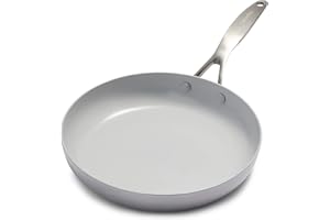 GreenPan Venice Pro Tri-Ply Acier Inoxydable Céramique Saine Antiadhésive Poêle à frire 26cm, Sans PFAS, Multicouches, à Induction, Va au Lave-Vaisselle, Va au Four, Argent
