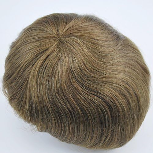 Light Brown Toupee for Men 6# Mens Lace Front Hair Piece System Cutable Base (10*7.5")