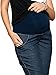 Mija - Capri Denim Maternity Cropped trousers Jeans pants short 9046 (12, Dark Blue)