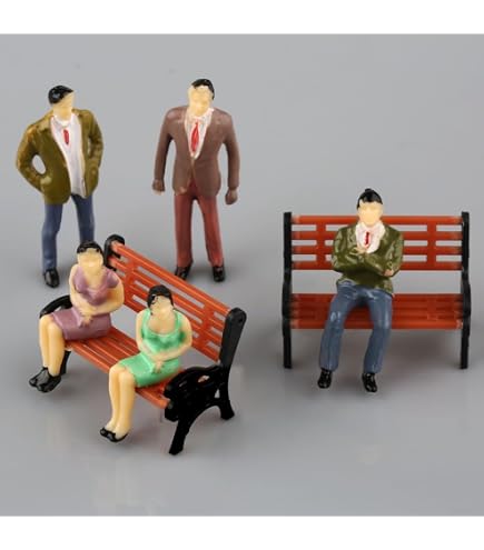 Lot De 50 Figurines Passagers + 6 Bancs Échelle 1:50 Pour Modélisme Ferroviaire