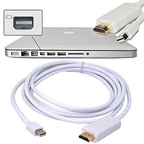 Kabalo 1.8m ThunderBolt Mini DisplayPort DP to HDMI Adapter Male-to-Male Cable For Macbook Pro Air M/M (White)