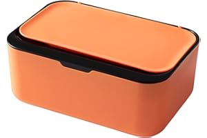 COADILNIO Baby Wet Wipes Box ,Wipes Dispenser Case , Keep Wipes Fresh Tissue Storage Case Container Plastic Napkin Box Toilet Paper Holder with Lid Seal for Home Office Car (Black+orange)