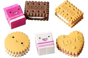 ‎STOBOK STOBOK 6 stücke Box verpackt Nette Kawaii Cookies Keks Radiergummis Schule Schreibwaren Kreative für Studenten Kinder Kleine Weiche Radiergummis Geschenk