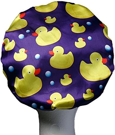 Dilly's Collections Luxurious and Large MICROFIBER Lined Shower Caps Ultra Protective Bath Hat Adult / Teen Popular Large Duck Design