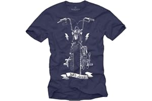MAKAYA Maglietta Motociclista - T-Shirt con Stampa moto Chopper Uomo