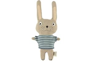 OyOy Mini Darling Cushion Baby Felix Rabbit Stofftier Hase - Süßes Baby Kinder Kissen Kuschelkissen und Schmusekissen - Baumwolle 32x14x8 cm