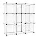 Produktbild HENGMEI Kleiderschrank DIY Garderobenschrank Steckregalsystem Regalsystem Garderoben mit Weiß-Muster (9 Boxen Keine Tür)
