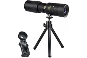 DONGKER Monokular Teleskop, 10-300x40mm BAK4 Prisma/FMC Objektiv/Nachtsicht/Zoom HD Monocular Telescope Erwachsene mit Mobiltelefonclip und Halter für Wildtiere Vogelbeobachtung Wandern Jagd Camping