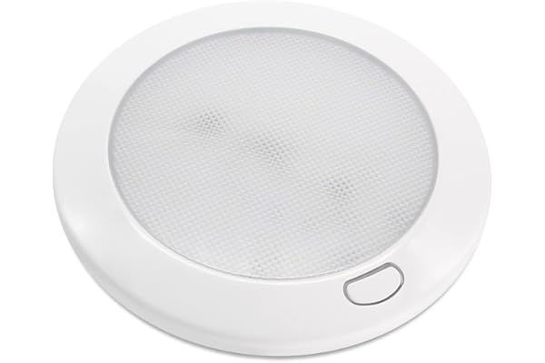 Dream Lighting Plafonnier LED 12v Camping Car Interrupteur Variateur Continu IP44 Caravane Éclairage Intérieur Blanc Chaud