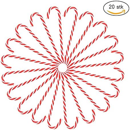 CSDSTORE Hanging Candy Cane Christmas 20pcs Candy Crutches Christmas Tree Decor Hanging Ornaments Pendants