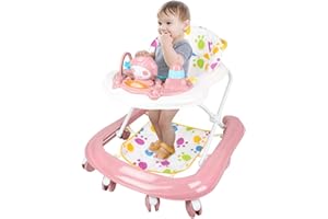 LANTUS Girello Bebe - Passeggiatore di apprendimento seduto in piedi, per imparare a camminare, regalo per bambini dai 9 mesi, per bambine evolutive 3 in 1,62 x 68 x 36-81 cm, rosa