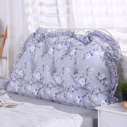 LXF Pillow cushions Bedside Cushions Double Back Cushion Sofa Backrest Triangle Long Soft Pack Bed Pillow Cotton Waist    High Elasticity Crystal Buckle Delicate Zipper Strap Design Lace Removable ( Color : #2 , Size : Length-120cm )