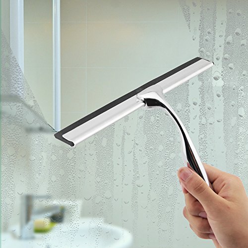 JTDEAL Edelstahl Duschabzieher, Duschwischer, Badezimmerwischer mit Wandaufhänger für Spiegel, Fenster Glas - 2