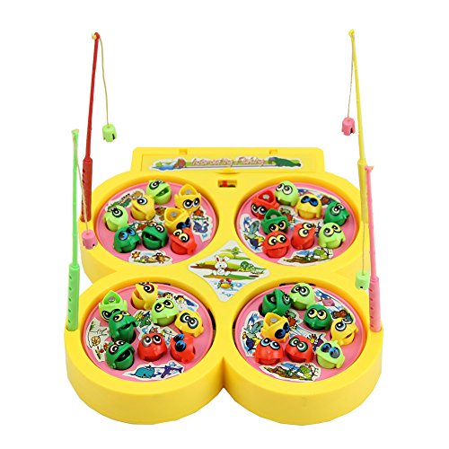 HeroNeo® Go Fishing Game Electric Rotating Magnetic Magnet Fish Toy Kid Educational Toys