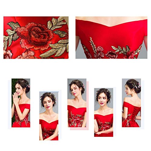 SevenMye 2 Stickerei Pfingstrose Blume nähen auf Patch-Abzeichen gestickte Blumenkragen-Fehlschlag-Kleid-Beutel Applique - 9