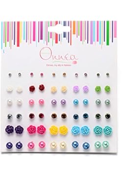 30 Paar mini Ohrstecker allergiefrei Ohrringe für Mädchen Damen Durchmesser 3-10mm