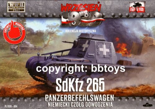 Preisvergleich Produktbild 1 / 72 First to Fight 004 WKII Deutscher Panzerbefehlswagen Sd Kfz 265 Panzer