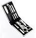 Stainless Steel Personal Care Manicure Pedicure Ear pick Nail-Clippers Set 8 in 1 Black Leather Gift Pouch (Mega_Jumble)