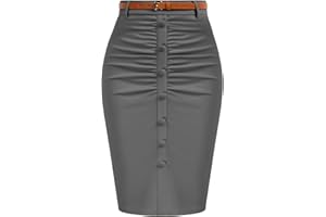 Belle Poque Jupe moulante vintage pour femme - Longueur genou