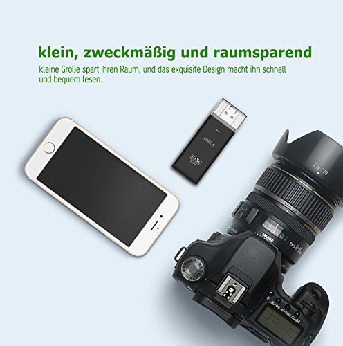 Kartenleser, Gvoo USB 3.0 SD/TF 2-Slot  Kartenlesegerät Card Reader Memory Card Reader für SD,TF,RS-MMC,MicroSD,SDHC,MMC Plus,MMCmobile - 5