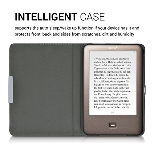 kwmobile Hülle für Tolino Shine / Page – Flipcover Case eReader Schutzhülle – Bookstyle Klapphülle Schmetterling Schwarm Design Mehrfarbig Pink Weiß - 4