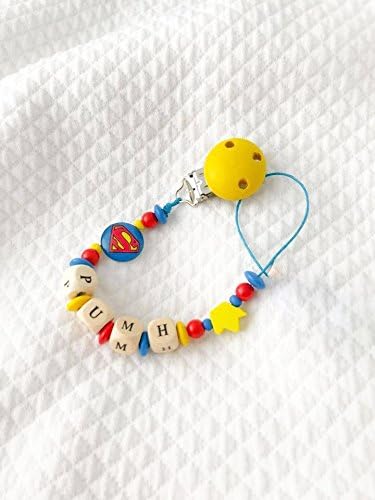 Chain clip pacifier holder super man | customizable name