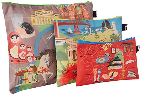 Preisvergleich Produktbild LOQI URBAN Tokyo Zip Pockets - Zip-Etuis