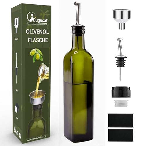 Bugucat Öl-/Essigflasche 500 ml, Glas, mit Etikett