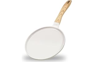 JEETEE Padella per Pancake 28cm Con Rivestimento Antiaderente - Tutti i Fuochi Compresa l'induzione - Senza PFOA - Beige