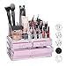 Produktbild Relaxdays Make Up Organizer klein, 2-teilige Schmink Aufbewahrung Acryl, mit Lippenstifthalter und 4 Schubladen, pink