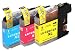 Produktbild Premium 3er Pack Druckerpatronen für Brother LC127 , LC-127 LC 127 XL , DCP J4110 / MFC J4410 / MFC J4510 / MFC J4610DW / MFC J4710DW (C,Y,M)