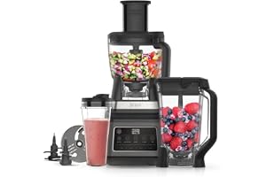 Ninja 3-IN-1 Food Processor, Blender, Auto-iQ Technology, 1200 Watts, Recipe Guide included, Black/Grey, BN801ME, 2 Years Warranty