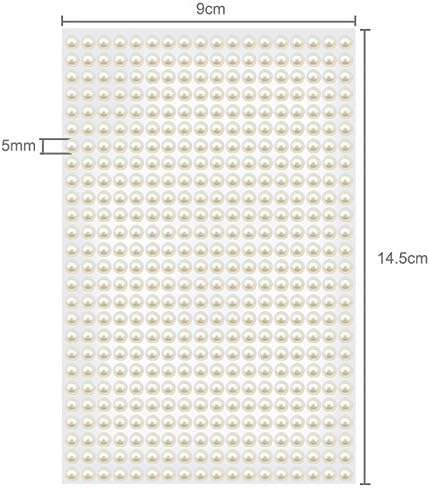 425 Half Pearls White Mother of Pearl 5 mm Large Self Adhesive Scrapbooking Half Pearls Stick Great For Wedding Invitations, Place Cards, Wedding Decoration