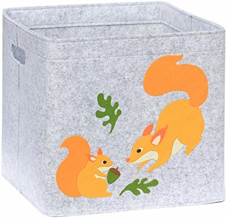 Lucky SignToy Storage Box for Kids Aminal Theme Closet Organizer, 33x33x30cm - Squirrel