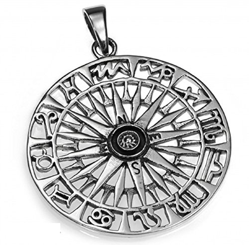 KERALA Colgante Rosa de los Vientos, Plata 925. Tamaño 3.30 cm.