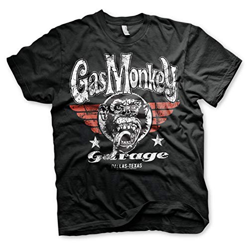 Gas Monkey Garage - T-Shirt GMG Flying High - Produit sous Licence Officielle - Noir - Noir - XXL