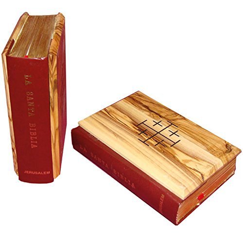 Holy Biblia Spanish Bible Book with Olive Wood Cover from Bethlehem (OW-BIB-002) by Zuluf
