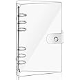 TKTTBD A5 Clear Binder Cover, 6 Hole Ring Binder Refillable Paper Binder Soft PVC Notebook Cover with Snap Button for School Home Office
