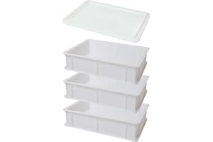 Genus Dei | Tris Cassetta per Lievitazione Pizza e Pane | Contenitore Cibo per Impasto | Cassetta Portaimpasto | Tre Cassette 30x40x10 + Un Coperchio