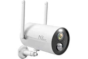 NGTeco Wireless Security Camera Outdoor 2.4G WiFi for Home Security with 9000mA Battery, PIR Motion Detection Alarm, Spotlight Color Night Vision, 2 Way Audio, Works with Alexa C5400