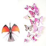 12 St Motiv PVC-Aufkleber Schmetterling Deko 3D-Aufkleber (Rose) - 2