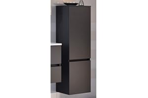 ‎MÖBELANDO Midischrank Badschrank Seitenschrank Beistellschrank Schrank Badmöbel Baabe I Graphit/Grau-Matt